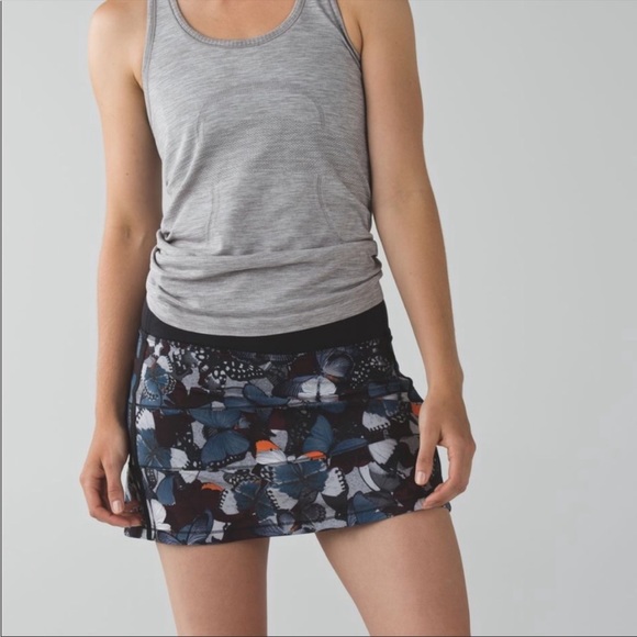 🖤LULULEMON PACE RIVAL SKIRT/SKORT*TALL-BIGGIE SO FLY BUTTERFLY PIZZAZ/BLACK-8🖤 - Picture 5 of 15